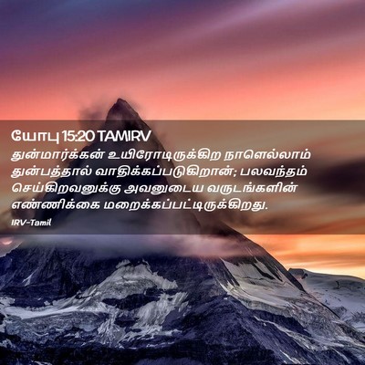 Picture 02 - யோபு 15:20 TAMIRV - துன்மார்க்கன் - Bible Verse Picture
