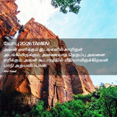 Picture 02 - யோபு 20:26 TAMIRV - அவன் ஒளிக்கும் - Bible Verse Picture