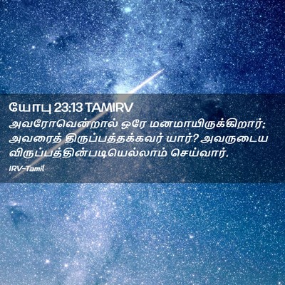 Picture 02 - யோபு 23:13 TAMIRV - அவரோவென்றால் ஒரே - Bible Verse Picture