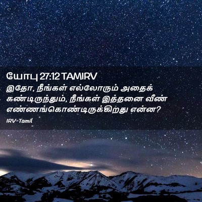 Picture 02 - யோபு 27:12 TAMIRV - இதோ, நீங்கள் - Bible Verse Picture
