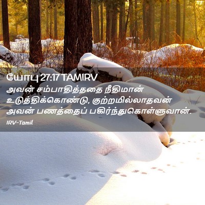 Picture 02 - யோபு 27:17 TAMIRV - அவன் சம்பாதித்ததை - Bible Verse Picture