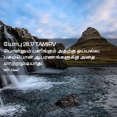Picture 02 - யோபு 28:17 TAMIRV - பொன்னும் - Bible Verse Picture