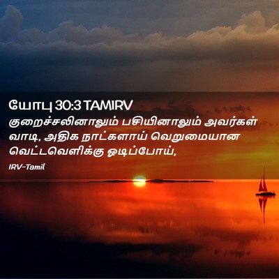 Picture 02 - யோபு 30:3 TAMIRV - குறைச்சலினாலும் - Bible Verse Picture