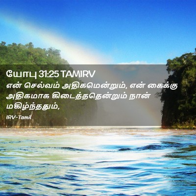 Picture 02 - யோபு 31:25 TAMIRV - என் செல்வம் - Bible Verse Picture