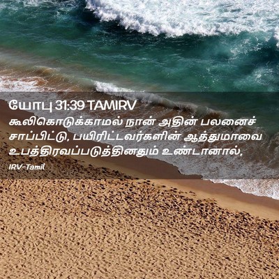 Picture 02 - யோபு 31:39 TAMIRV - கூலிகொடுக்காமல் - Bible Verse Picture