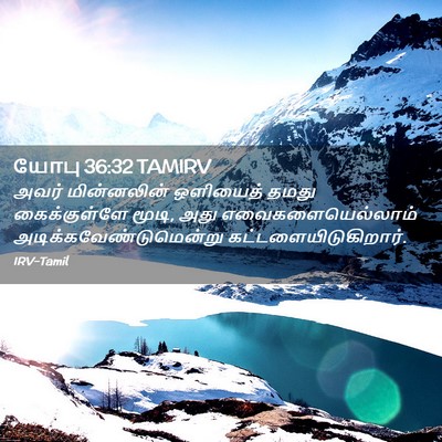 Picture 02 - யோபு 36:32 TAMIRV - அவர் மின்னலின் - Bible Verse Picture