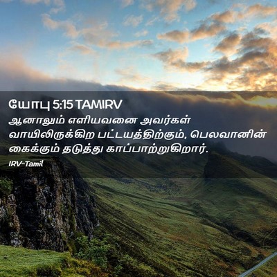 Picture 02 - யோபு 5:15 TAMIRV - ஆனாலும் எளியவனை - Bible Verse Picture