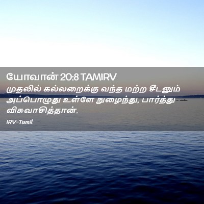 Picture 02 - யோவான் 20:8 TAMIRV - முதலில் - Bible Verse Picture