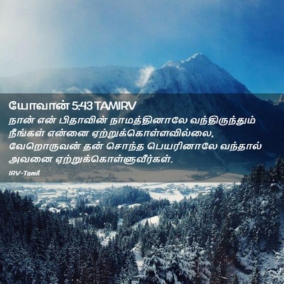 Picture 02 - யோவான் 5:43 TAMIRV - நான் என் பிதாவின் - Bible Verse Picture