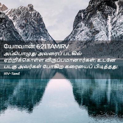 Picture 02 - யோவான் 6:21 TAMIRV - அப்பொழுது அவரைப் - Bible Verse Picture