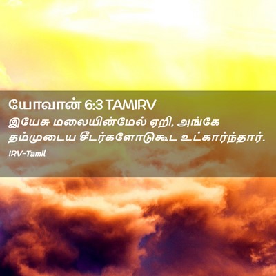 Picture 02 - யோவான் 6:3 TAMIRV - இயேசு மலையின்மேல் - Bible Verse Picture