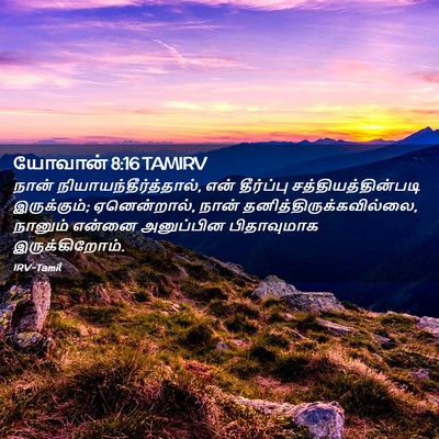 Picture 02 - யோவான் 8:16 TAMIRV - நான் - Bible Verse Picture