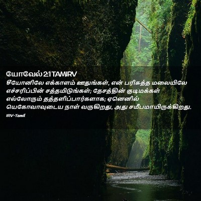 Picture 02 - யோவேல் 2:1 TAMIRV - சீயோனிலே எக்காளம் - Bible Verse Picture