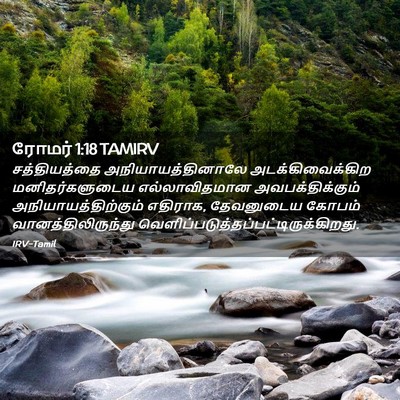 Picture 02 - ரோமர் 1:18 TAMIRV - சத்தியத்தை - Bible Verse Picture