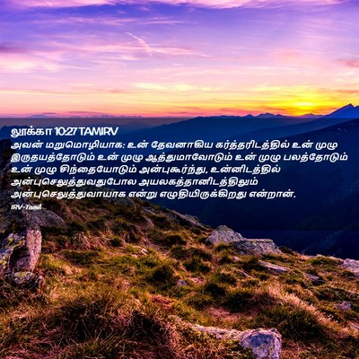 Picture 02 - லூக்கா 10:27 TAMIRV - அவன் மறுமொழியாக: - Bible Verse Picture