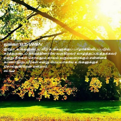Picture 02 - லூக்கா 13:35 TAMIRV - இதோ, உங்களுடைய - Bible Verse Picture