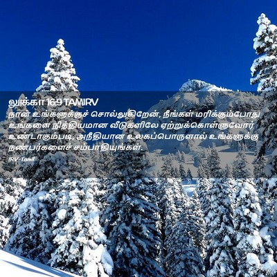 Picture 02 - லூக்கா 16:9 TAMIRV - நான் உங்களுக்குச் - Bible Verse Picture