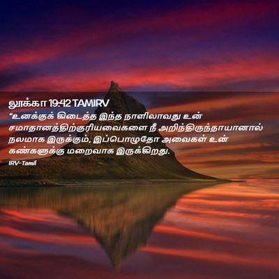 Picture 02 - லூக்கா 19:42 TAMIRV - “உனக்குக் கிடைத்த - Bible Verse Picture