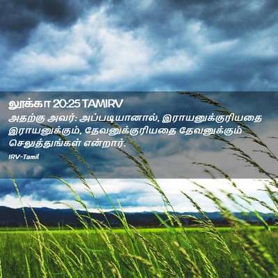 Picture 02 - லூக்கா 20:25 TAMIRV - அதற்கு அவர்: - Bible Verse Picture