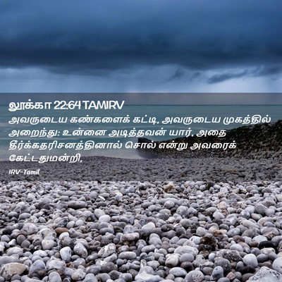 Picture 02 - லூக்கா 22:64 TAMIRV - அவருடைய கண்களைக் - Bible Verse Picture