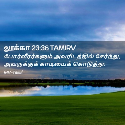 Picture 02 - லூக்கா 23:36 TAMIRV - போர்வீரர்களும் - Bible Verse Picture