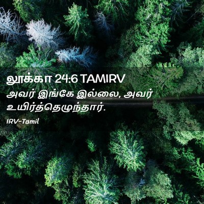 Picture 02 - லூக்கா 24:6 TAMIRV - அவர் இங்கே இல்லை, - Bible Verse Picture