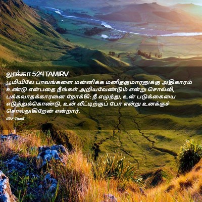 Picture 02 - லூக்கா 5:24 TAMIRV - பூமியிலே பாவங்களை - Bible Verse Picture