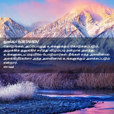Picture 02 - லூக்கா 6:38 TAMIRV - கொடுங்கள், - Bible Verse Picture