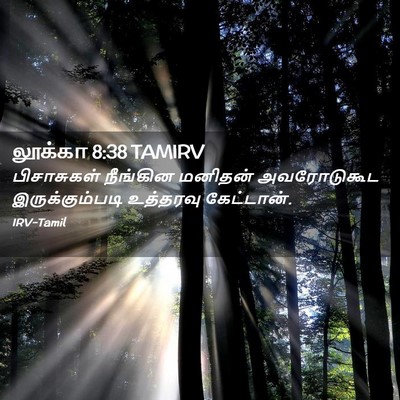 Picture 02 - லூக்கா 8:38 TAMIRV - பிசாசுகள் நீங்கின - Bible Verse Picture
