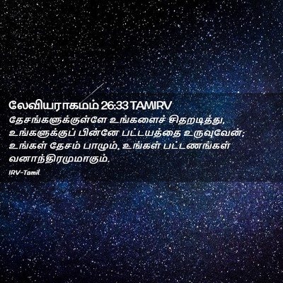 Picture 02 - லேவியராகமம் 26:33 TAMIRV - தேசங்களுக்குள்ளே - Bible Verse Picture