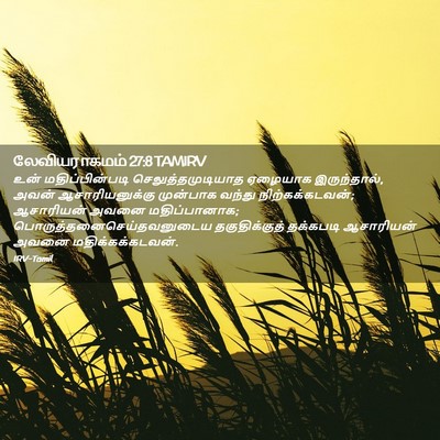 Picture 02 - லேவியராகமம் 27:8 TAMIRV - உன் மதிப்பின்படி - Bible Verse Picture