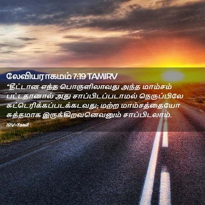 Picture 02 - லேவியராகமம் 7:19 TAMIRV - “தீட்டான எந்த - Bible Verse Picture