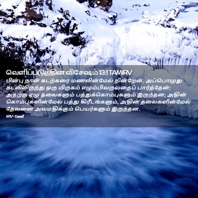 Picture 02 - வெளிப்படுத்தின விசேஷம் 13:1 TAMIRV - பின்பு நான் - Bible Verse Picture