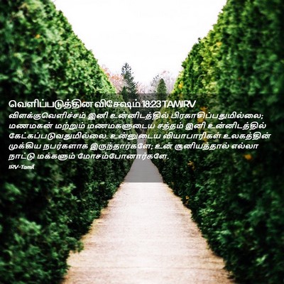 Picture 02 - வெளிப்படுத்தின விசேஷம் 18:23 TAMIRV - விளக்குவெளிச்சம் - Bible Verse Picture