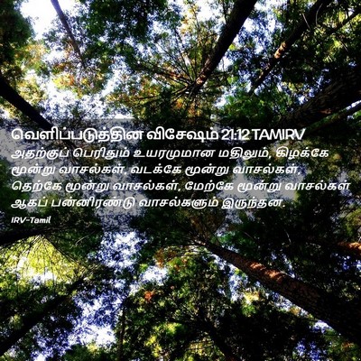 Picture 02 - வெளிப்படுத்தின விசேஷம் 21:12 TAMIRV - அதற்குப் பெரிதும் - Bible Verse Picture