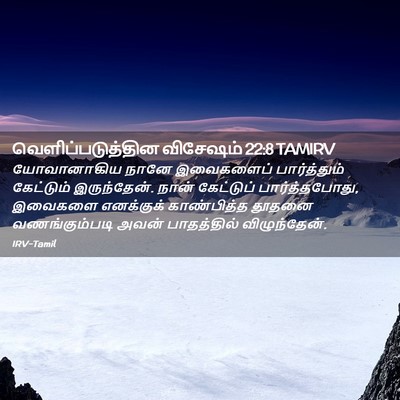 Picture 02 - வெளிப்படுத்தின விசேஷம் 22:8 TAMIRV - யோவானாகிய நானே - Bible Verse Picture