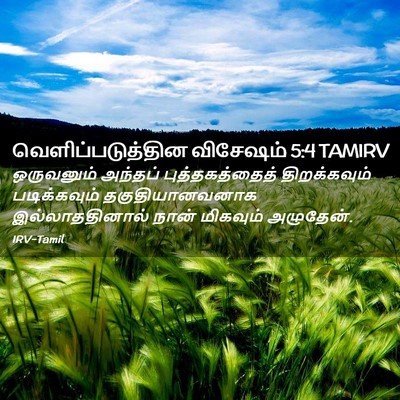 Picture 02 - வெளிப்படுத்தின விசேஷம் 5:4 TAMIRV - ஒருவனும் அந்தப் - Bible Verse Picture