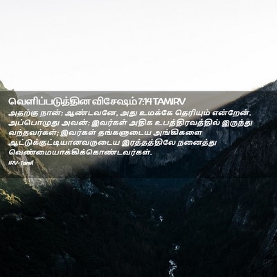 Picture 02 - வெளிப்படுத்தின விசேஷம் 7:14 TAMIRV - அதற்கு நான்: - Bible Verse Picture
