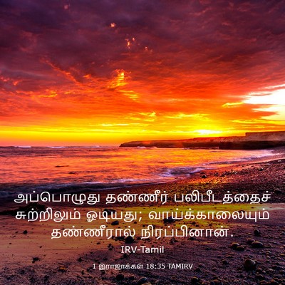 Picture 03 - 1 இராஜாக்கள் 18:35 TAMIRV - அப்பொழுது தண்ணீர் - Bible Verse Picture