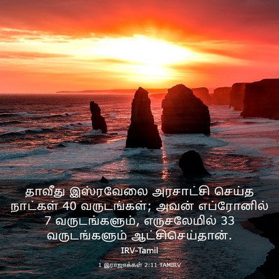 Picture 03 - 1 இராஜாக்கள் 2:11 TAMIRV - தாவீது இஸ்ரவேலை - Bible Verse Picture