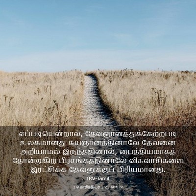 Picture 03 - 1 கொரிந்தியர் 1:21 TAMIRV - எப்படியென்றால், - Bible Verse Picture