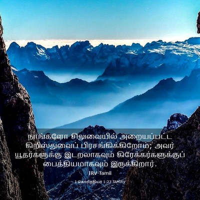 Picture 03 - 1 கொரிந்தியர் 1:23 TAMIRV - நாங்களோ - Bible Verse Picture