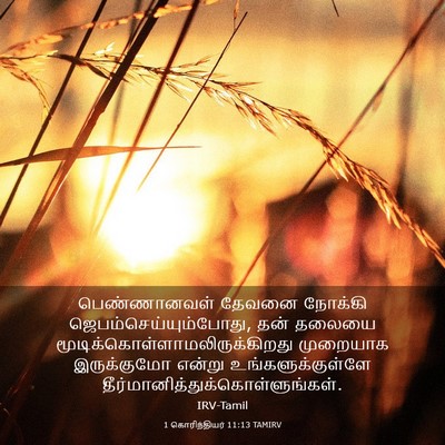 Picture 03 - 1 கொரிந்தியர் 11:13 TAMIRV - பெண்ணானவள் தேவனை - Bible Verse Picture