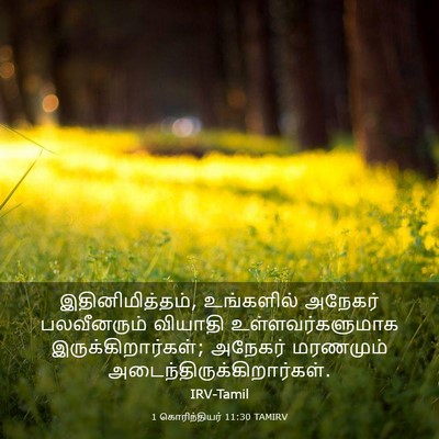 Picture 03 - 1 கொரிந்தியர் 11:30 TAMIRV - இதினிமித்தம், - Bible Verse Picture