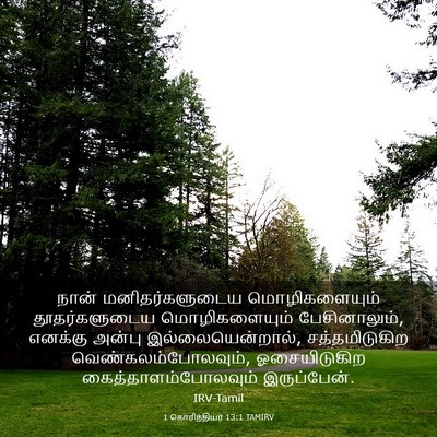 Picture 03 - 1 கொரிந்தியர் 13:1 TAMIRV - நான் மனிதர்களுடைய - Bible Verse Picture