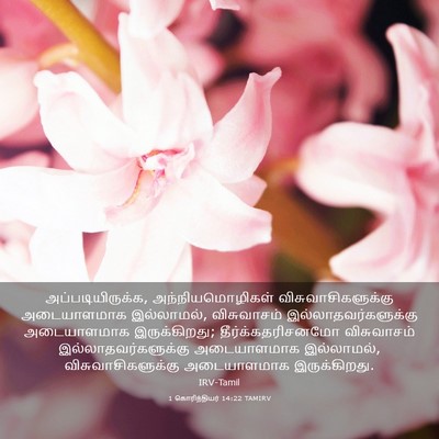 Picture 03 - 1 கொரிந்தியர் 14:22 TAMIRV - அப்படியிருக்க, - Bible Verse Picture