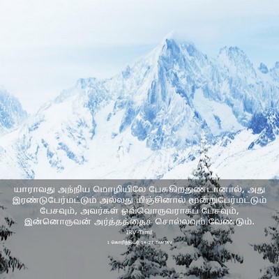 Picture 03 - 1 கொரிந்தியர் 14:27 TAMIRV - யாராவது அந்நிய - Bible Verse Picture