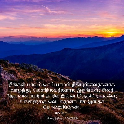 Picture 03 - 1 கொரிந்தியர் 15:34 TAMIRV - நீங்கள் பாவம் - Bible Verse Picture