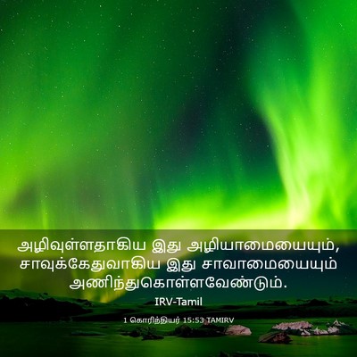 Picture 03 - 1 கொரிந்தியர் 15:53 TAMIRV - அழிவுள்ளதாகிய இது - Bible Verse Picture