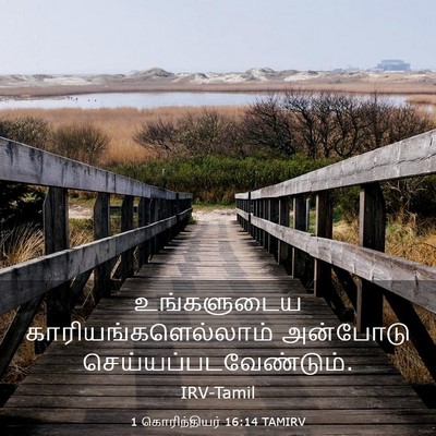 Picture 03 - 1 கொரிந்தியர் 16:14 TAMIRV - உங்களுடைய - Bible Verse Picture